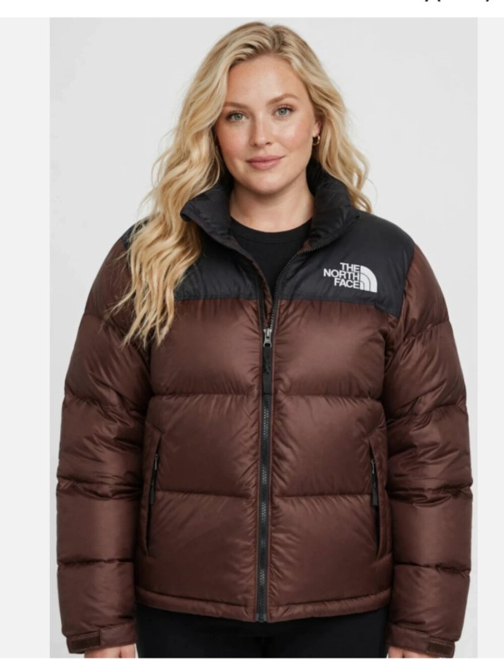 The North Face 96 Retro Nuptse Jacket Women's Plus Size 2X $330 Black/Brown